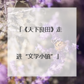 《天下良田》走进“文学小镇”
