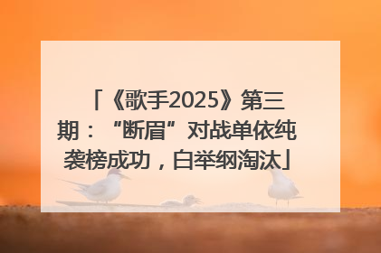 《歌手2025》第三期：“断眉”对战单依纯袭榜成功，白举纲淘汰