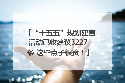 “十五五”规划建言活动已收建议3227条 这些点子很赞！