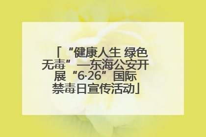 “健康人生 绿色无毒”—东海公安开展“6·26”国际禁毒日宣传活动