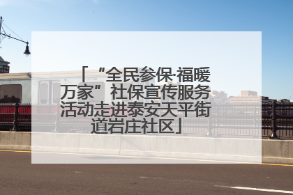 “全民参保·福暖万家”社保宣传服务活动走进泰安天平街道岩庄社区