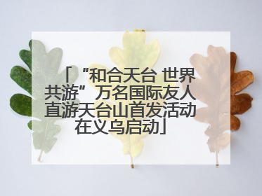 “和合天台 世界共游”万名国际友人直游天台山首发活动在义乌启动