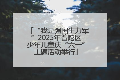 “我是强国生力军”2025年普陀区少年儿童庆“六一”主题活动举行