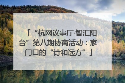 “杭网议事厅·智汇阳台”第八期协商活动：家门口的“诗和远方”