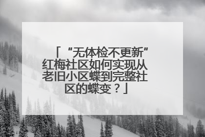 “无体检不更新”红梅社区如何实现从老旧小区蝶到完整社区的蝶变？
