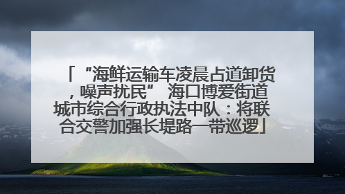 “海鲜运输车凌晨占道卸货，噪声扰民” 海口博爱街道城市综合行政执法中队：将联合交警加强长堤路一带巡逻