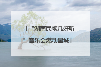 “湖南民歌几好听”音乐会燃动星城