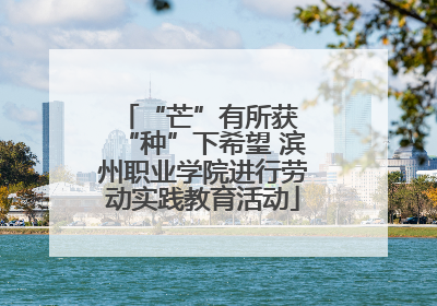 “芒”有所获 “种”下希望 滨州职业学院进行劳动实践教育活动