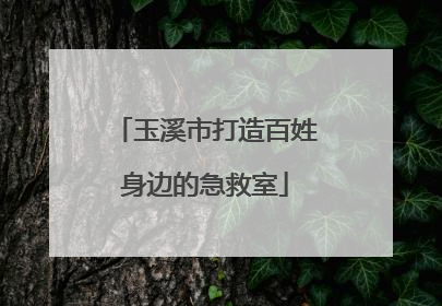 玉溪市打造百姓身边的急救室