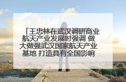 王忠林在武汉调研商业航天产业发展时强调 做大做强武汉国家航天产业基地 打造具有全国影响力的“中国星谷”