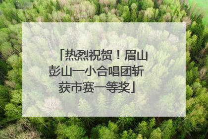 热烈祝贺！眉山彭山一小合唱团斩获市赛一等奖