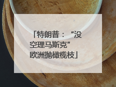 特朗普：“没空理马斯克” 欧洲抛橄榄枝