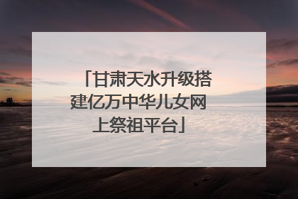 甘肃天水升级搭建亿万中华儿女网上祭祖平台