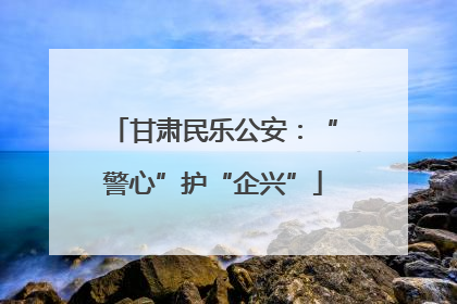 甘肃民乐公安：“警心”护“企兴”