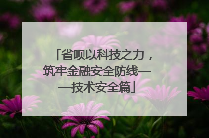 省呗以科技之力，筑牢金融安全防线——技术安全篇