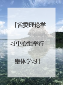 省委理论学习中心组举行集体学习