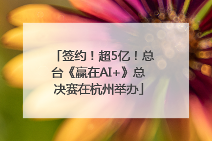 签约！超5亿！总台《赢在AI+》总决赛在杭州举办