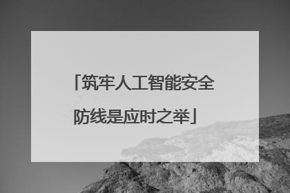 筑牢人工智能安全防线是应时之举