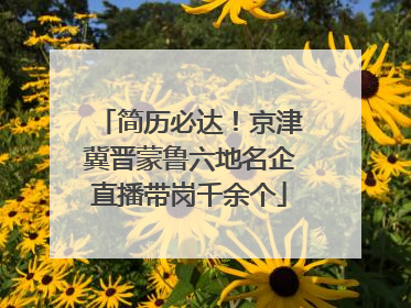 简历必达！京津冀晋蒙鲁六地名企直播带岗千余个