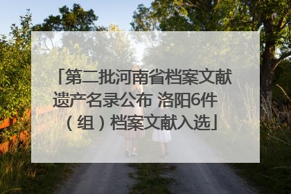 第二批河南省档案文献遗产名录公布 洛阳6件（组）档案文献入选