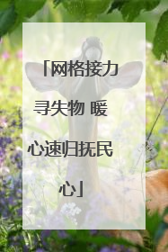 网格接力寻失物 暖心速归抚民心