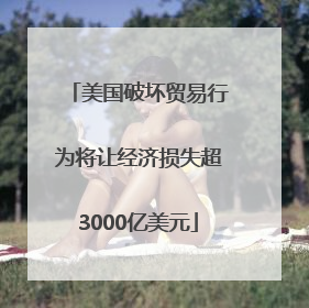 美国破坏贸易行为将让经济损失超3000亿美元
