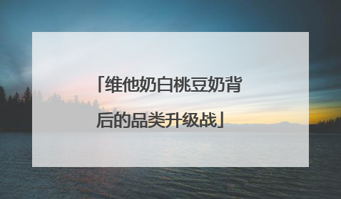 维他奶白桃豆奶背后的品类升级战