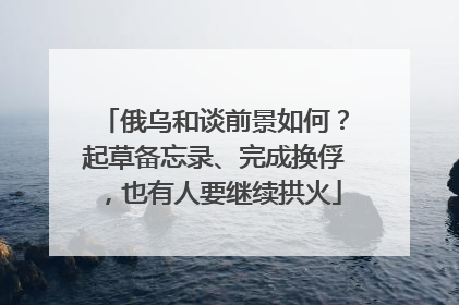 俄乌和谈前景如何？起草备忘录、完成换俘，也有人要继续拱火