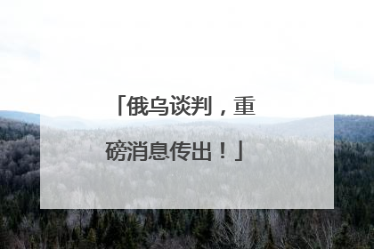 俄乌谈判，重磅消息传出！