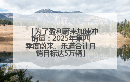 为了盈利蔚来加速冲销量：2025年第四季度蔚来、乐道合计月销目标达5万辆
