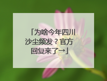 为啥今年四川沙尘频发？官方回复来了→