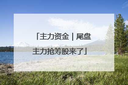 主力资金｜尾盘主力抢筹股来了