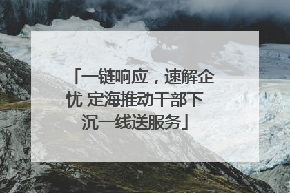 一链响应，速解企忧 定海推动干部下沉一线送服务