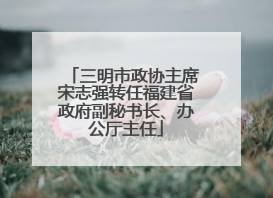 三明市政协主席宋志强转任福建省政府副秘书长、办公厅主任