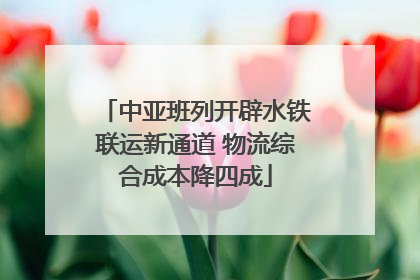 中亚班列开辟水铁联运新通道 物流综合成本降四成