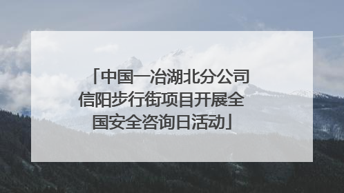 中国一冶湖北分公司信阳步行街项目开展全国安全咨询日活动