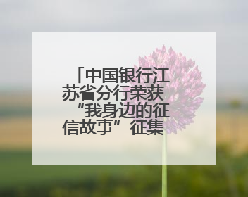 中国银行江苏省分行荣获“我身边的征信故事”征集活动一等奖