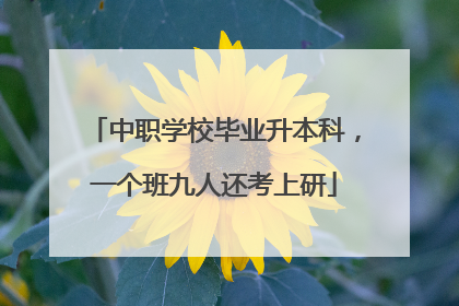 中职学校毕业升本科，一个班九人还考上研