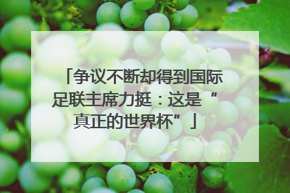 争议不断却得到国际足联主席力挺：这是“真正的世界杯”