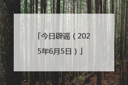 今日辟谣（2025年6月5日）