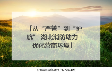 从“严管”到“护航” 湖北消防助力优化营商环境