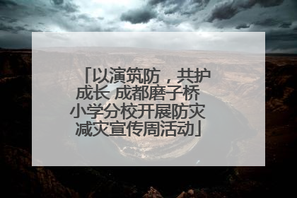 以演筑防，共护成长 成都磨子桥小学分校开展防灾减灾宣传周活动