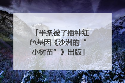 半条被子播种红色基因《沙洲的“小树苗”》出版