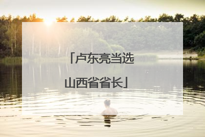 卢东亮当选山西省省长