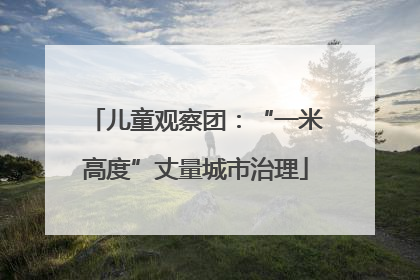 儿童观察团：“一米高度”丈量城市治理