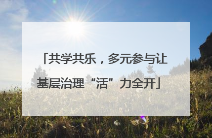 共学共乐，多元参与让基层治理“活”力全开