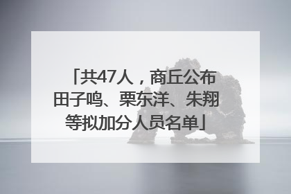 共47人，商丘公布田子鸣、栗东洋、朱翔等拟加分人员名单