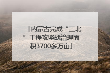 内蒙古完成“三北”工程攻坚战治理面积3700多万亩