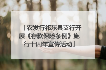 农发行祁东县支行开展《存款保险条例》施行十周年宣传活动