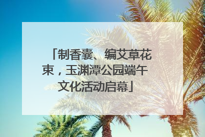 制香囊、编艾草花束，玉渊潭公园端午文化活动启幕